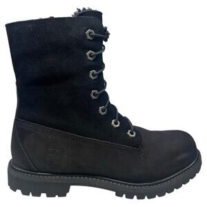 Timberland Black Suede & Leather Lace-Up Ankle Boots